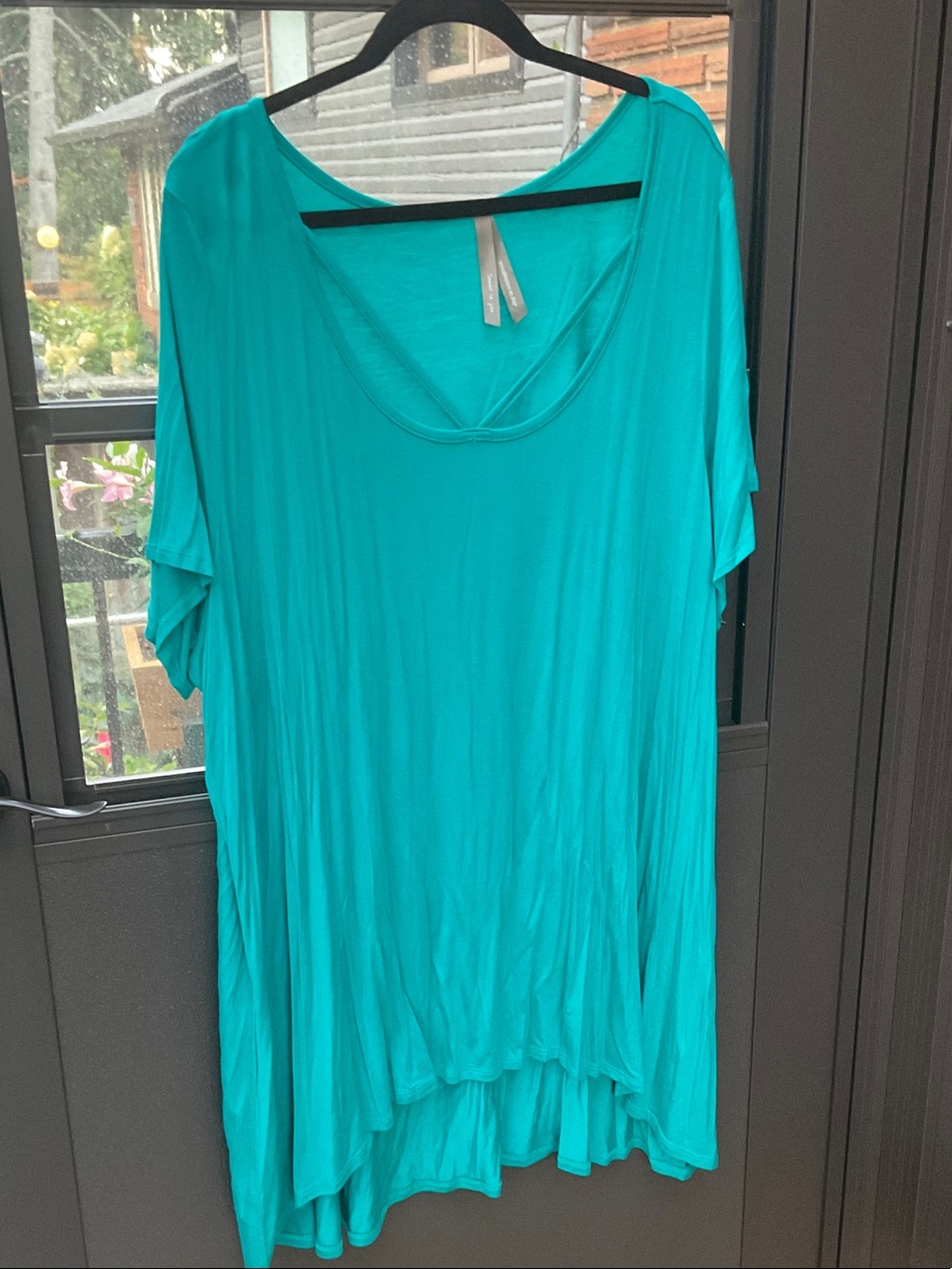 Penningtons Teal Flowing Scoop-Neck Tunic